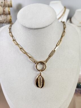 Cowrie Seashell Charm Necklace